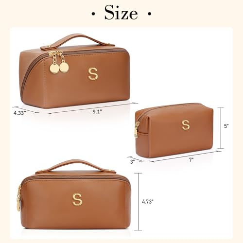 Initial Makeup Bag Personalized Gift for Women Teen Girls