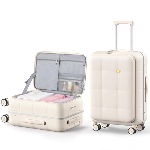 24 Inch Checked Luggage Hardside Suitcase Top Opening Suitcases