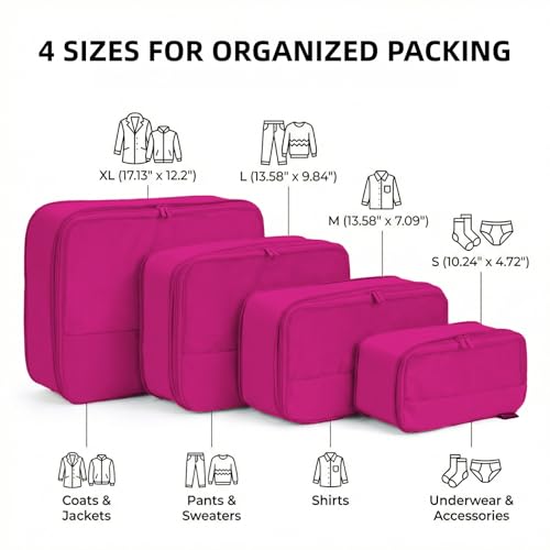 4 Piece Compression Packing Cubes for 3 (4 Count)