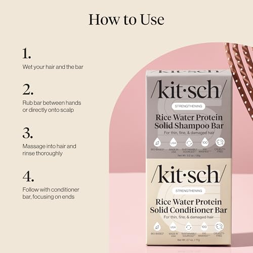 Rice Water Solid Shampoo and Conditioner Set for Hair Growth (5.9 Ounce)