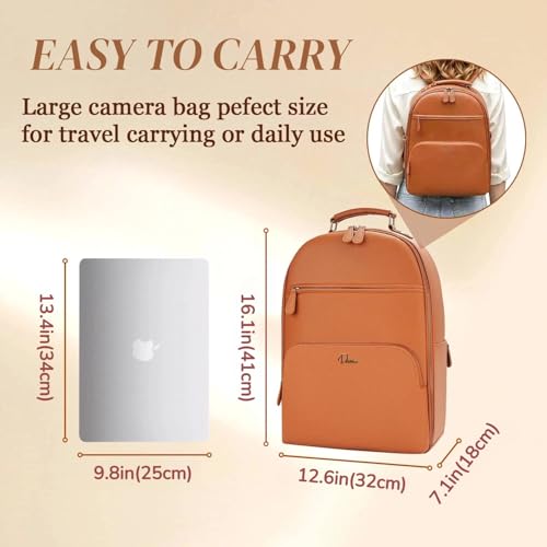 Camera Backpack Classic PU Leather for DSLR