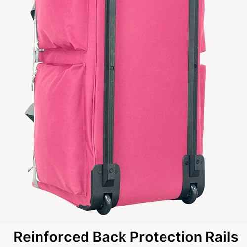 29 inch Jumbo Size 8 Pockets Wheeled Rolling Duffel Bag Water Resistant Luggage Lightweight Travel Suitcase with Retractable Handle