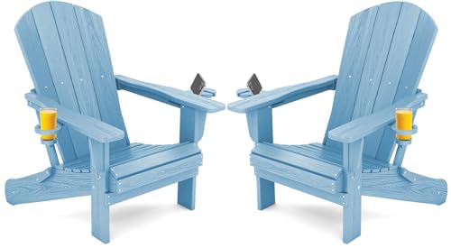 Outdoor Adirondack Chair Set of 2 with Cup Holders (2 Count)