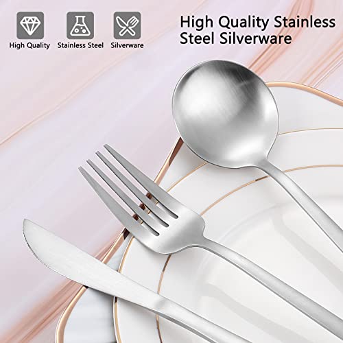 Matte Silverware Set (4 Count)