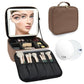 Travel Makeup Bag with LED Mirror and 10x magnifying glass with 3 Lighted Settings