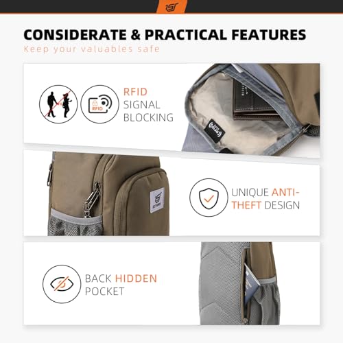 Sling Bag RFID Crossbody Sling Backpack Cross Body Shoulder Bag Travel Hiking Daypack for Women Men