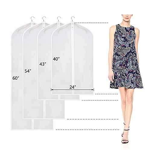 Garment Bags for Long Dresses Translucent Suit Bag 60 in