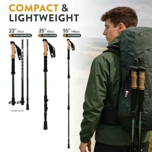 100% Carbon Fiber Trekking Poles by USA Brand