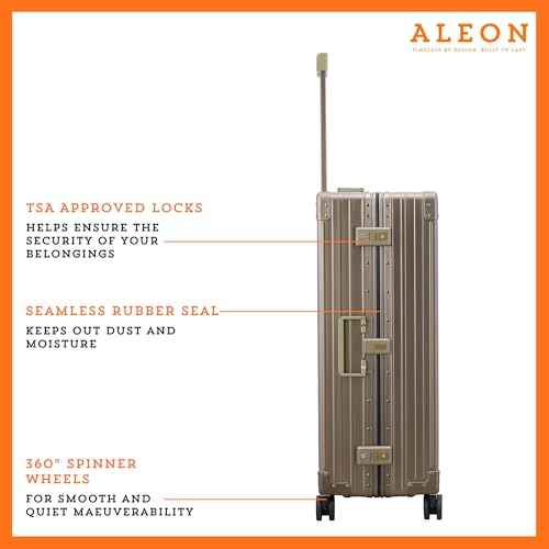 30" All Aluminum Checked Spinner Luggage
