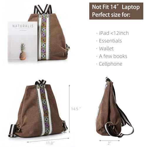Women Canvas Backpack Daypack Casual Shoulder Bag