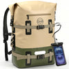30/40/55L Waterproof Dry Backpack & Phone Case - 2XL Floating Dry Bag for Kayaking, Travel, Hiking, Fishing, Camping, Motorcycles & Beach, Heavy-Duty Roll Top Men/Women (Tan/Army Green/Brown)