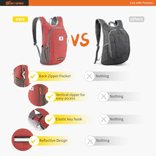 Small Daypack 10L Hiking Backpack Packable Lightweight Travel Day Pack for Women Men