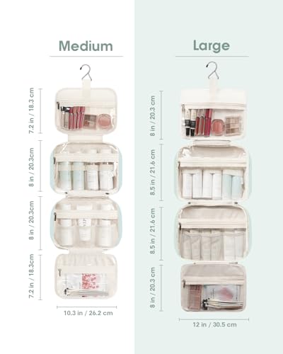 Travel Toiletry Bag for Women Large Hanging Makeup Bag Organizer Toiletries Bag for Full Size Essentials Accessories Cosmetics