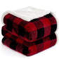 Sherpa Fleece Throw Blanket 60" x 80" Reversible Plush Fluffy Large Big Blanket Lattice Flannel Blankets for All Season Use