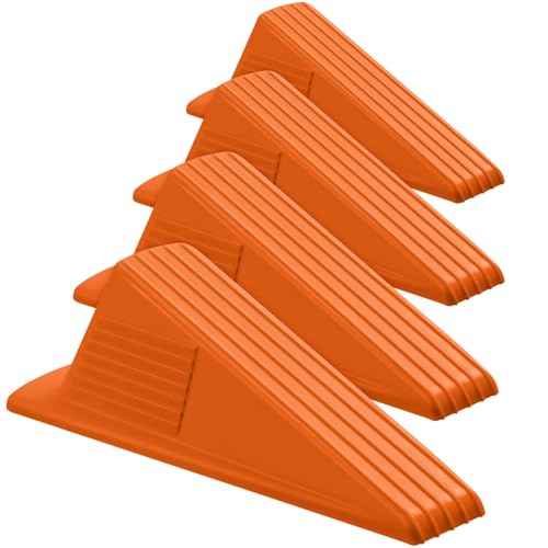 4 Pcs Heavy Duty Rubber Door Stops Wedge Stackable (4 Count)