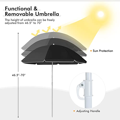 Double Camping Chair with Umbrella