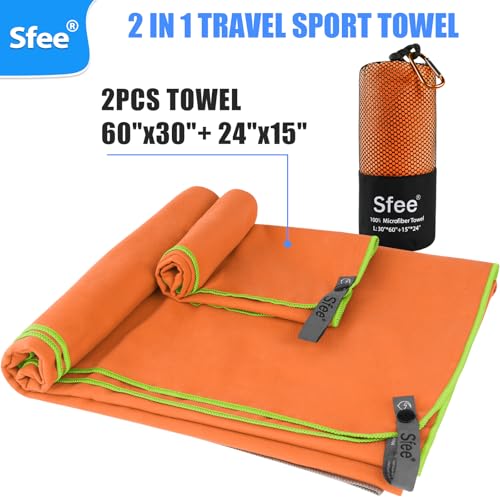 2 Pack Microfiber Travel Towel