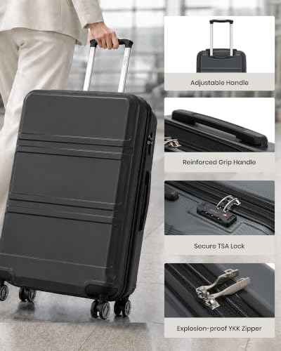 24 Inch Luggage Suitcase with Spinner Wheels TSA Lock