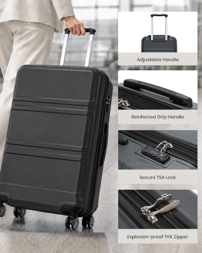 28 Inch Luggage Expandable Suitcase with Spinner Wheels TSA Lock