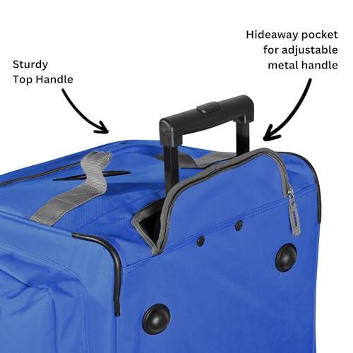 29 inch Jumbo Size 8 Pockets Wheeled Rolling Duffel Bag Water Resistant Luggage Lightweight Travel Suitcase with Retractable Handle