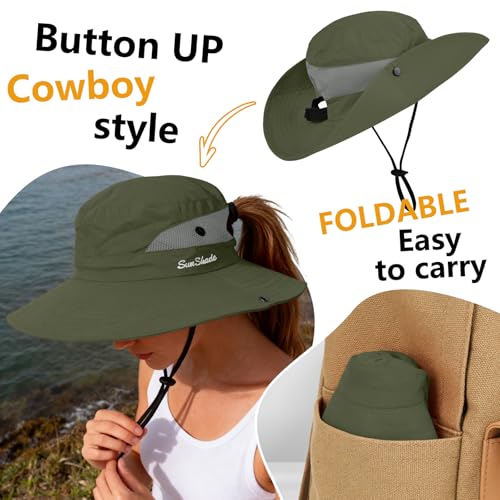 Women's Ponytail Safari Sun Hat