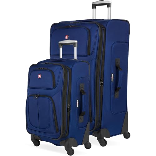 Sion Softside Expandable Spinner Luggage Durable Lightweight Travel Suitcase (2 Piece)
