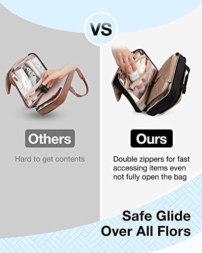 Toiletry Bag Hanging Travel Makeup Organizer with TSA Approved Transparent Cosmetic Bag Makeup Bag for Full Sized Toiletries (2 Count)