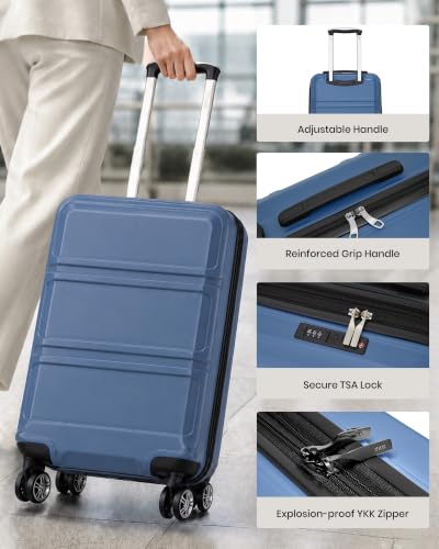 Carry On Luggage 22x14x9 Airline Approved with Spinner Wheels