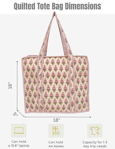 100% Cotton Quilted Tote Bag For Women