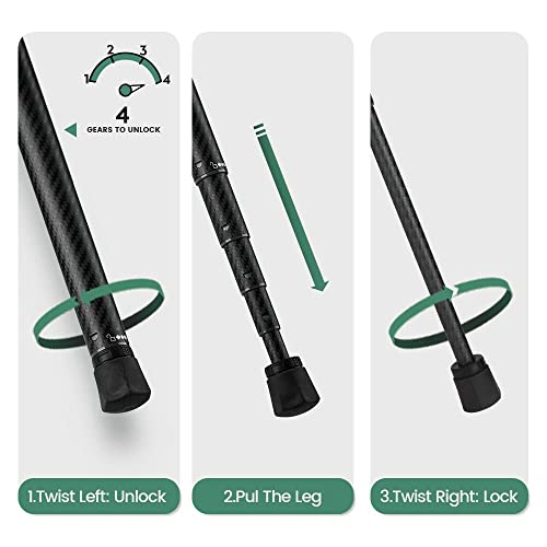 Carbon Fiber Tripod 60 Inch 360 Degree Ball Head Quick Release Plate Lightweight Camera Tripod for Travel Tripod Folded Height Only 14.3"