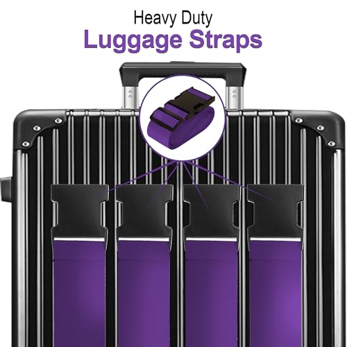 Luggage Straps for Suitcases TSA Approved Travel Belt by Chelmon (4 Count)