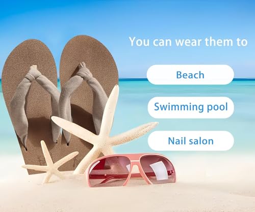 Flip Flops for Women Arch Support Summer Pool Sandals Camel Size 9.5