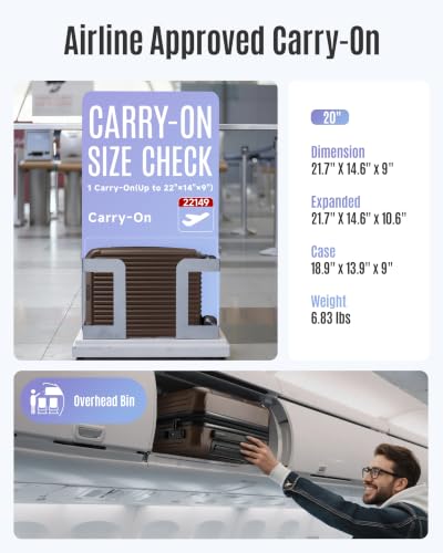 20 Inch Carry On Luggage 22x14x9 Airline Approved
