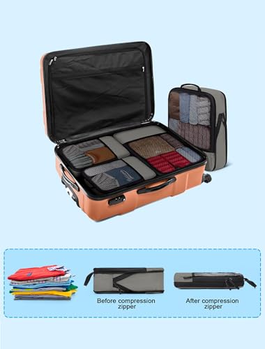4 PCS Set Compression Packing Cubes for Travel