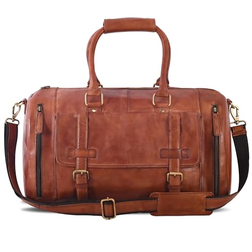 Vintage Genuine Leather Duffle Bag for Men