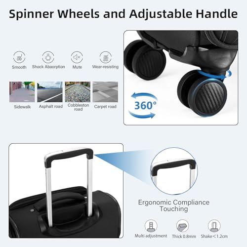 16 Inch Underseat Small Carry On Luggage with Spinner Wheels