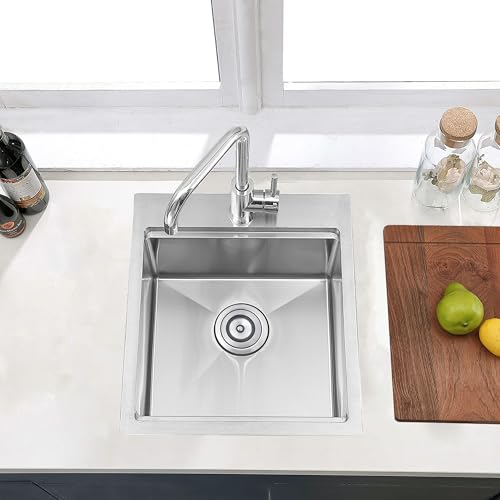 17x19 Inch Drop in Bar Sink Brushed Nickel