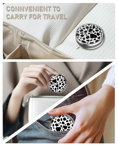 Pill Box 3 Compartment Portable Travel Medicine Box with Mirror
