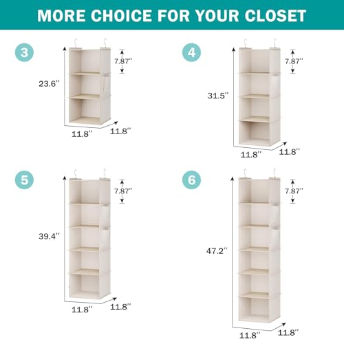 Hanging Closet Organizer and Storage for Clothes (5 Count)