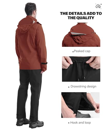 Rain Suit Waterproof Breathable Lightweight 2 (2 Count)