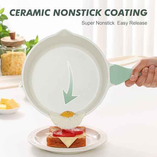 Ceramic Nonstick Saucepan with Double Pouring Spout