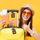 2 Pack Luggage Tags for suitcases Wood Blocks Walnut TSA Approved Label Luggage Tag Baggage Tag Leather Stainless Steel Loop Label Tag for Men Women Travel Bag Suitcase (2 Count)