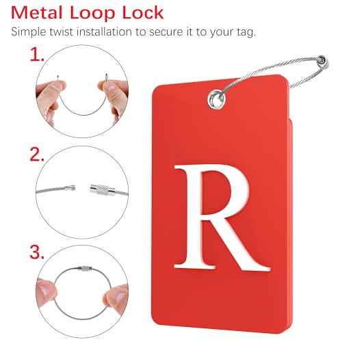 2 Pack Initial Luggage Tags for Suitcases Airplane Travel Essentials (2 Count)