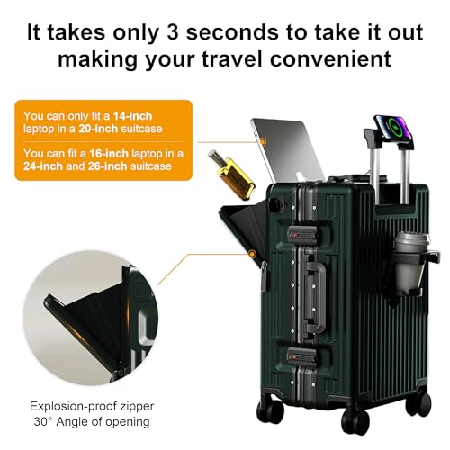 Carry on suitcase Zipperless Luggage