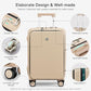 Grace Expandable Carry On Luggage with Wheels Airline Approved Hard Shell Suitcases with Front Pocket