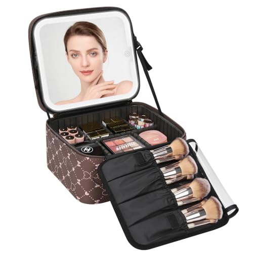Travel Makeup Bag With LED Mirror