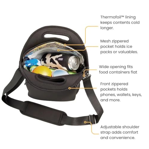 LunchTote Zippered Bag Insulated Neoprene Caddy (Shore Thing / X-Large 6.5 Quart Lunch Tote)