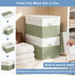 Large 17" 42 Quarts Collapsible Stackable Storage Bins with Lids [3 (3 Count)