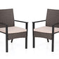 Wicker Patio Dining Chairs Set of 2 with Removable Cushions (2 Count)