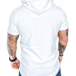 Mens Fashion Hoodies Sport Pullover Solid Color Shirt Workout Lightweight Tops White